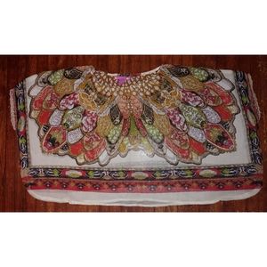 Boho sheer poncho crop top with sleeves